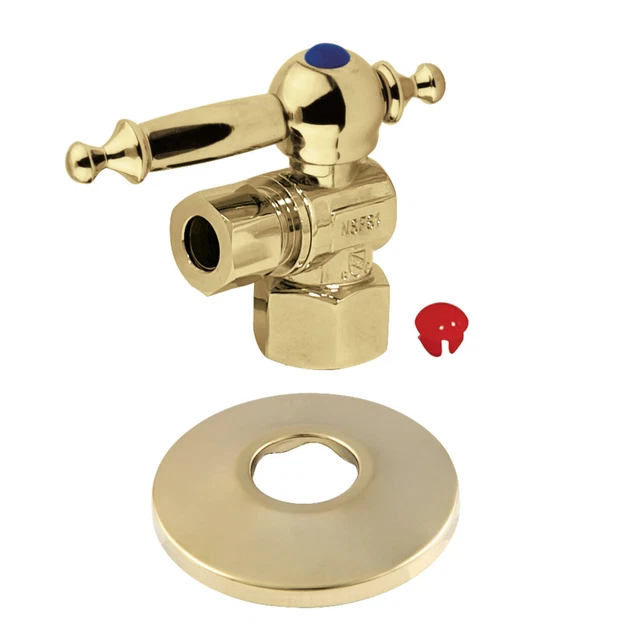 Kingston Brass CC4310.TLK 1-15/16"H Quarter Turn Angle Stop Valve - Brass