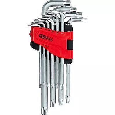 KS TOOLS Torx-Winkelstiftschlüssel mit Bohrung, lang, 10-tlg, TB8-TB50