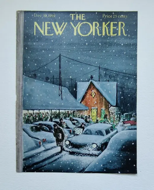 New Yorker Magazine Cover: Christmas Shopping, 19 December 1959 (Charles Saxon)
