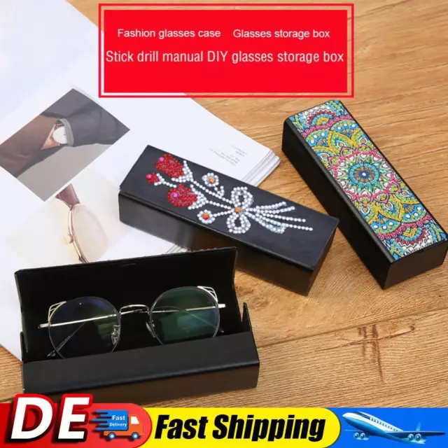 DIY Diamond Painting Leather Eye Glasses Box Travel Sunglasses Storage Case Gift