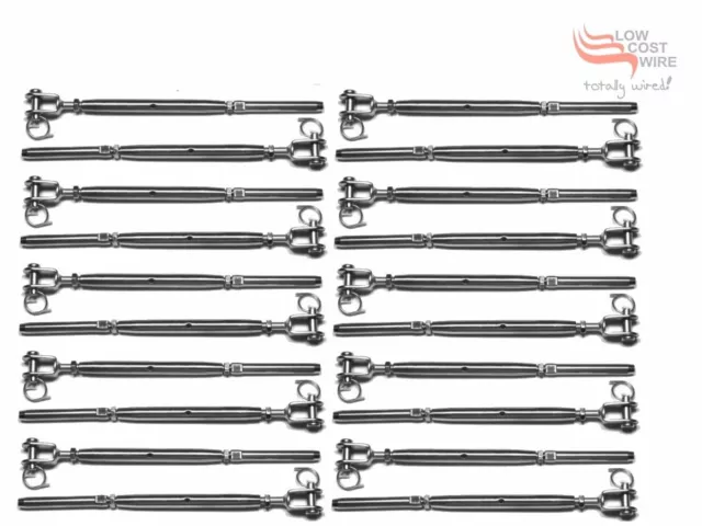 DIY 20 Pak of 5mm Jaw - Swage Tensioner G316 Stainless - Steel 3.2mm Wire