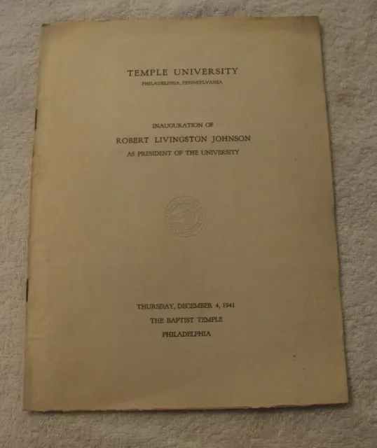 Inauguration of Robert Livingston Johnson as President of Temple University 1941