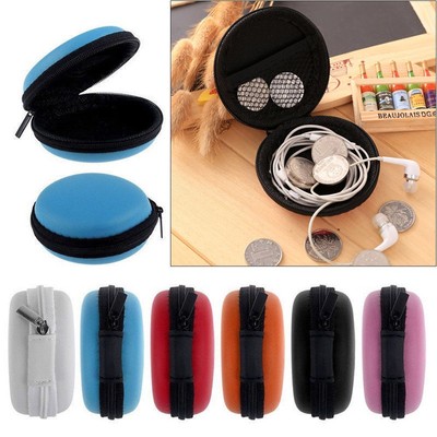 1Pc Rotondo Auricolari Auricolare Scatola Organizer Borsa Marsupio 