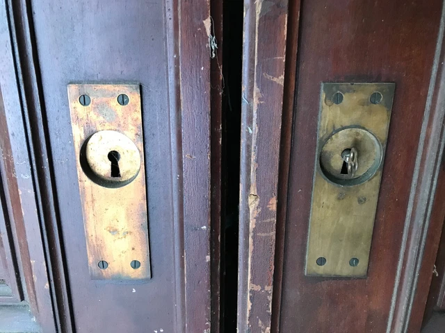 Antique Pair Large Thick Wood 36X108 Pocket Door Room Dividers Old VTG 237-23B 2