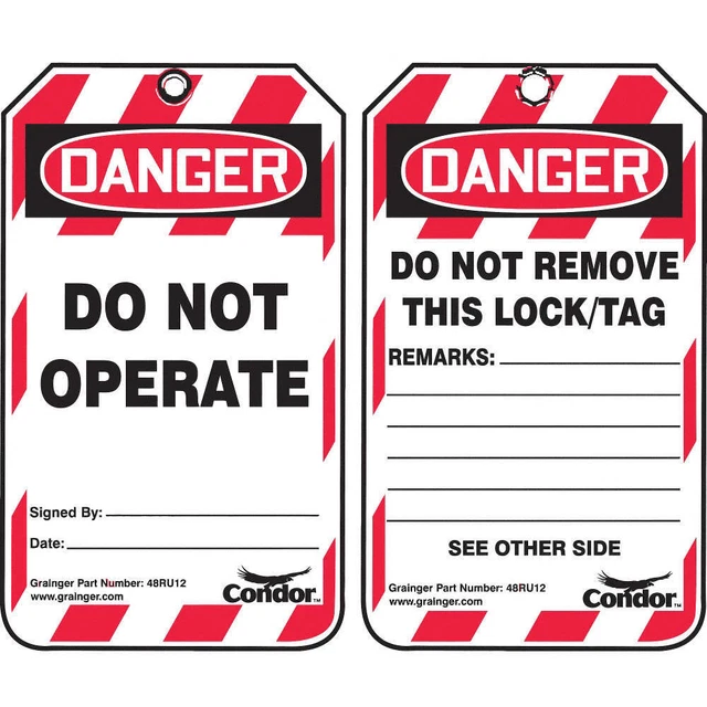 CONDOR 48RU12 Lockout Tag,Danger Do Not Operate,PK100