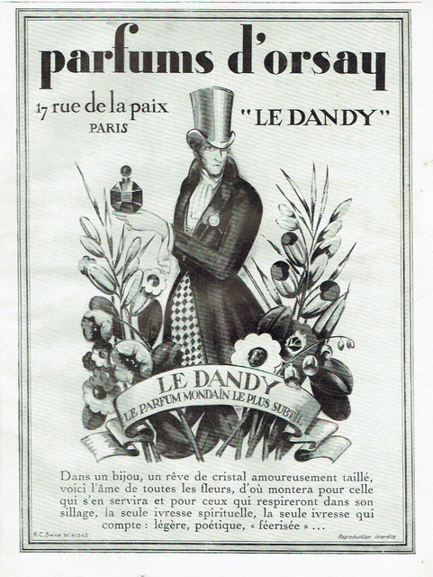 publicité Advertising  AD 0223 1928  D'Orsay  parfum mondain le Dandy