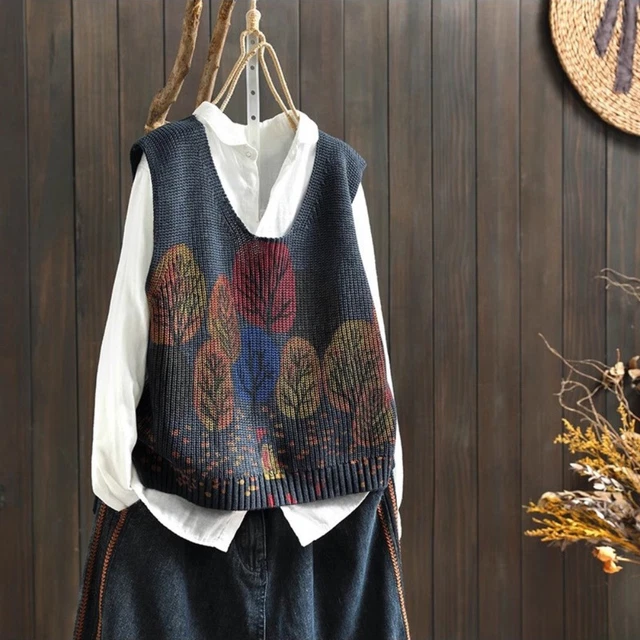 Gilet Femme Tricoté Dos Séparé – Laine Mélangée, Longueur Hanches, Décontracté, Neuf Avec étiquettes
