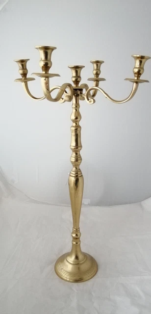Dandat 5-armiger Kerzenhalter Aus Metall, 26 Cm Hoch, Goldfarben – 3 Stück, Für Hochzeit, Weihnachten, Dekoration