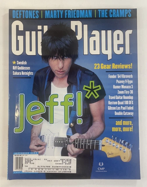 GUITAR PLAYER MAGAZINE Jeff Beck Deftones Marty Friedman Sept 2003 (M19 ...