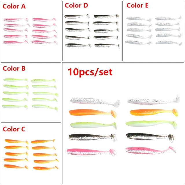 double couleur leurre souple en plastique seul t queue capucin ver ver - pêche