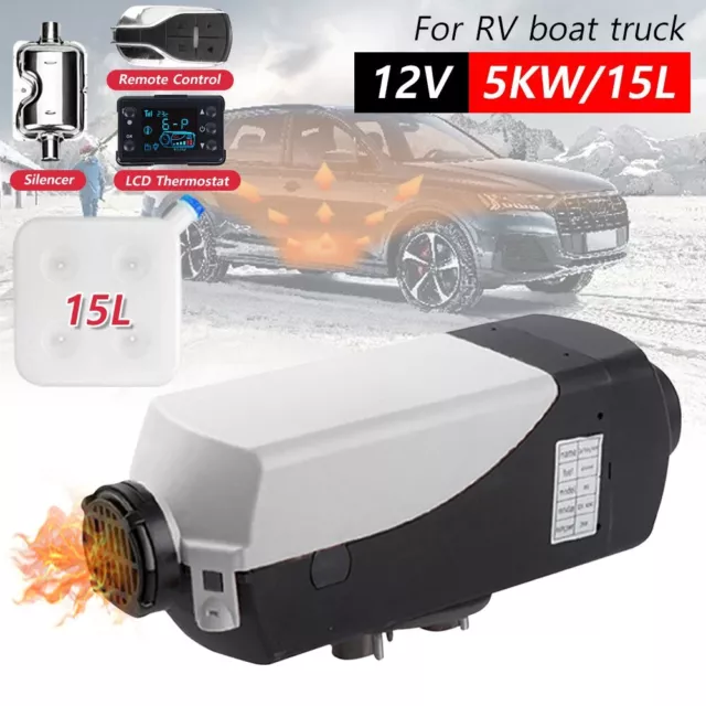 12V 5KW Air Diesel Night Heater 5KW Remote LCD Monitor For Car Truck Motor Boat~