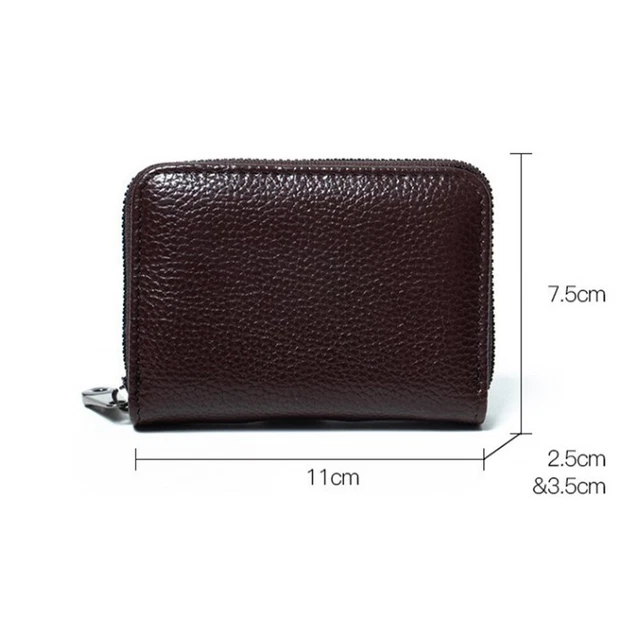 Porte-cartes Accordéon Pour Femmes - Porte-clés Avec Poche, Fermeture éclair Verticale, Anti-magnétique, En Cuir PU