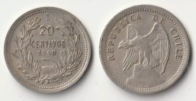 1940 Chile 20 centavos coin