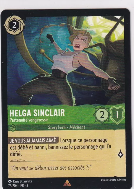 Carte Lorcana Helga Sinclair 75/204 Rare Chapitre 3 Neuve Sous Sleeve Vf