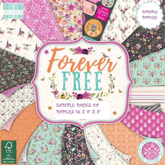 First Edition Forever Free Sample Pack 16 X 8" X 8" Papers For Cards & Crafts