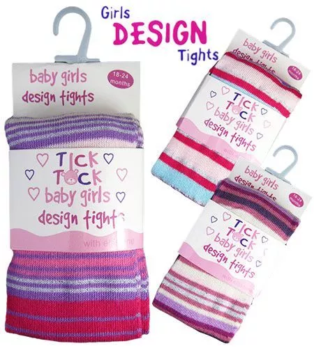 New Baby Girls Fashion Cotton Rich Striped Patterned Winter Warm Knitted Tights