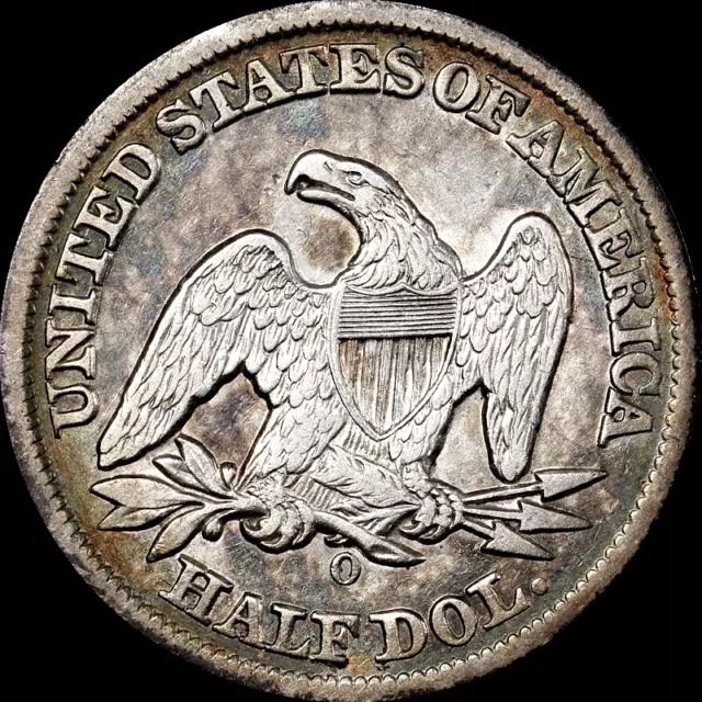 1858-O Seated Liberty Silver Half Dollar ***Xf+*** Color Toning! Free Shipping! 2