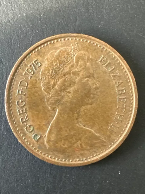 1975 UK / GB - 1/2p / Half Penny Copper Coin - Queen Elizabeth II
