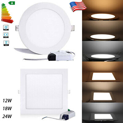 Dimmable LED Recessed Lighting Ceiling Panel Down Light Ultra-thin Fixture Round