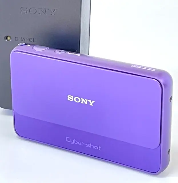 [N Mint] SONY Cyber Shot DSC-T99 14.1MP Digital Camera Violet 4x zoom w/ 4GB