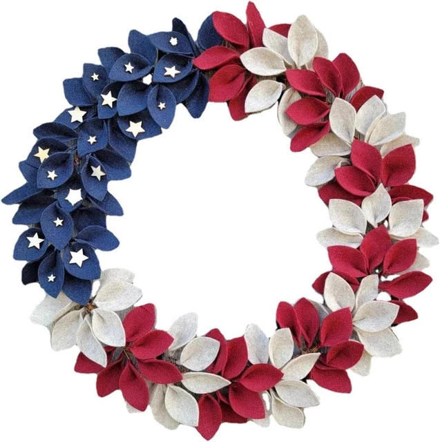 Independence Day Wreath Decoration Memorial Front Door Spring Fall Porch Home
