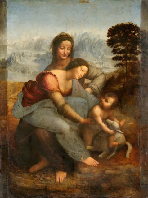 Leonardo da Vinci Virgin and Child Wall Art Poster OR Canvas Size A4-A1