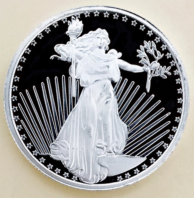 Saint Gaudens Silver Round! Ultra Proof Dcam! .999 Pure 1Oz! Awesome!! #K122_349 Saint Gaudens Silver Round! Ultra Proof Dcam! .999 Pure 1Oz! Awesome!! #K122_349