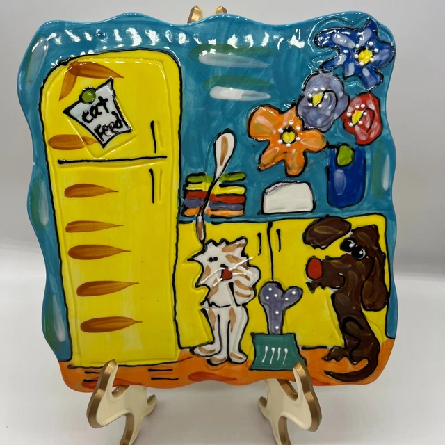 Debby Carman Munch Patrol Cat Dog Trivet Wall Hanging Plate Cats Dogs People Too