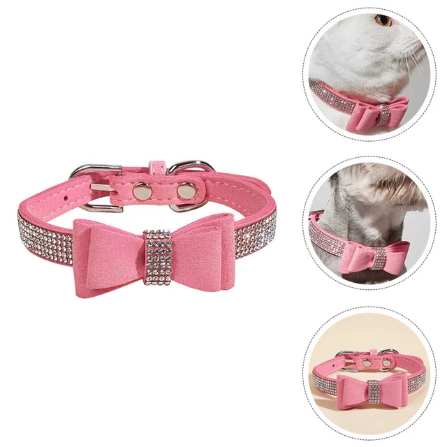 Diamond Choker Cat Bowtie Collars Pet Diamond Collar Small Pet