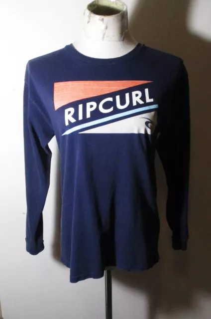 Women's RIPCURL Blue 100% Cotton Long Sleeve T-Shirt Size L