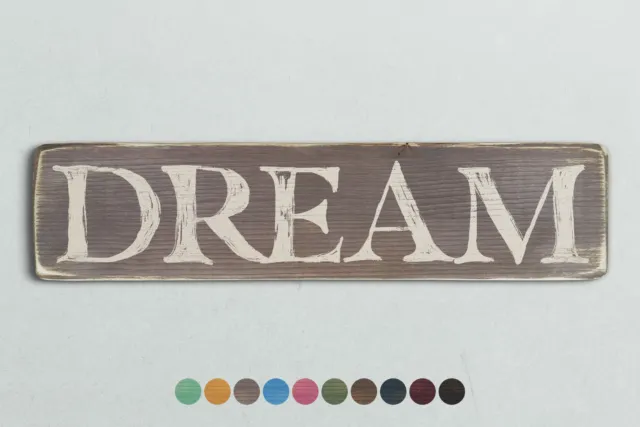 DREAM Vintage Style Wooden Sign. Shabby Chic Retro Home Gift
