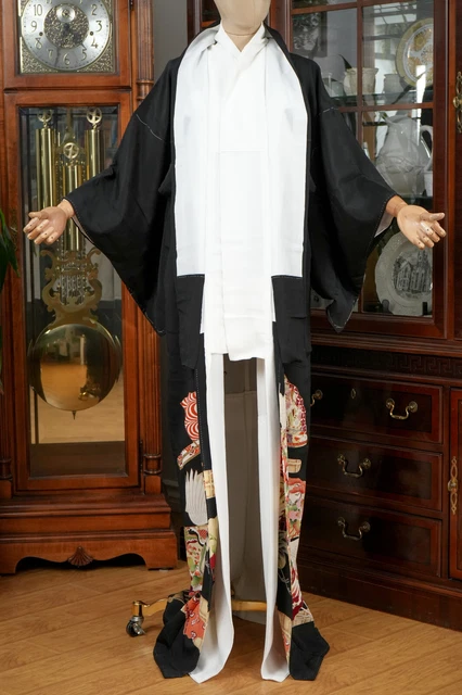 Dear Vanilla Japanese Silk Tomesode Kimono Women's Authentic Japan Vintage Mint 5