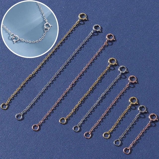 Plata hágalo usted mismo para collar accesorios para joyería extensor cadena de seguridad extensor