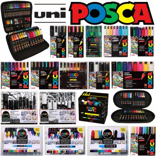 POSCA Paint Marker Gift Set Art Pens Waterproof Permanent Pen Metal Any  Surface