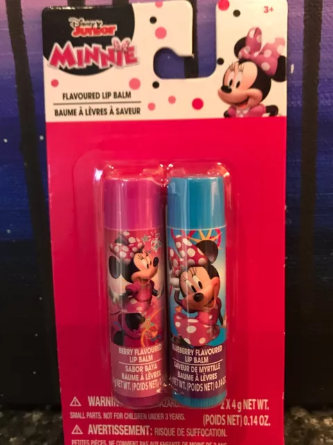 Disney Minnie Mouse Girls Flavored Lip Balm Gift Set Kids 2 pack Berry Blueberry