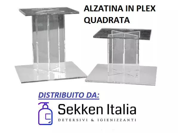 Alzatina in Plexiglass Quadrata cm 15x15 - Alzata in Plex da Banco Alimentare