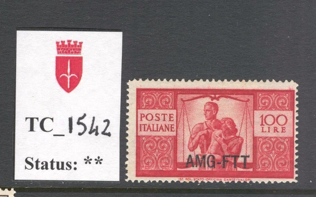 TC_1542. TRIESTE FTT. Key 100 Lire stamp of 1949 DEMOCRATICA set.. Sas 61. MNH