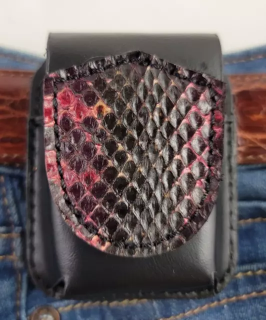 New Handmade Red Belly Mud SNAKE SKIN ZIPPO leather lighter case Pouch holder