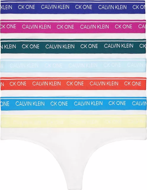 7-Pack Calvin Klein Women's CK One Cotton Thong Panty, (Size - Small) - QF6574