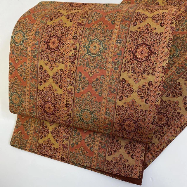 Kimono Japonais Fukuro Obi En Soie – Motif Grue, Tapisserie Décorative De Luxe