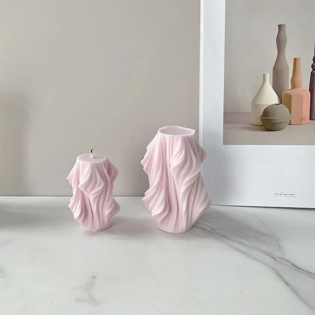 forma strisce ondulate colonne candele forma 3D arte cera forma saponi produzione