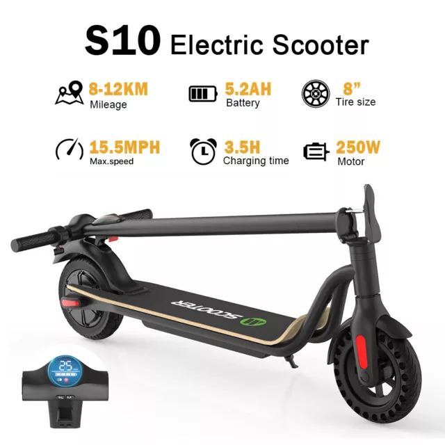 Adults Electric Scooter 36V 5.2Ah 8" E-Scooter Folding Long Range Fast E-Scooter