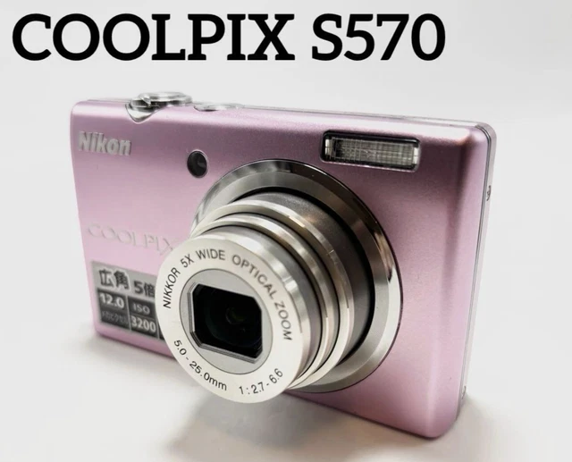 NIKON COOLPIX S570 Pink Compact Digital Camera with Battery and