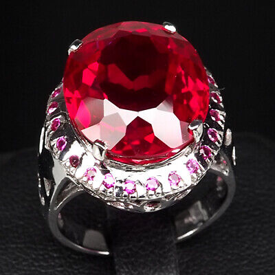 Top Pink Raspberry Topaz 19.70 Ct. Ruby 925 Silver Woman Ring Size 7 Jewelry