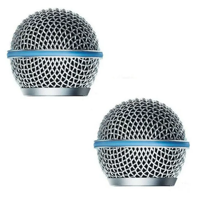 2× Microphone Grill Mic Grille Ball Head Mesh for Shure Beta58A SM58 pgx24 slx24 3