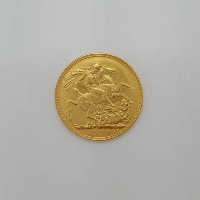 1908 King Edward VII 22ct Gold Sovereign Coin