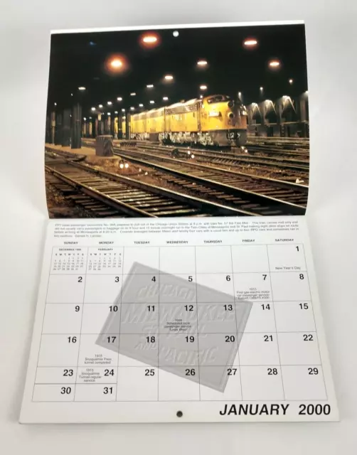 Milwaukee Road Railway Wall Calendar 2000 Trains Locomotives Vintage 3