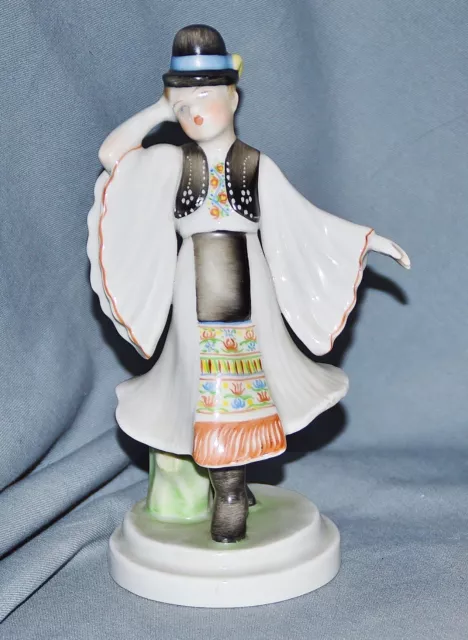 Porcelain Figurine Dancing Boy IN Costume, Herend #5467, Hungary, Hand Painted