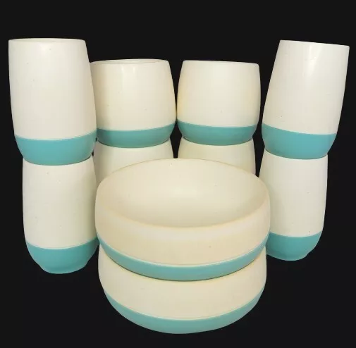 Vtg 1960's Vacron Vacuum Tumblers & Bowls Bopp-Decker Turquoise Set of 10 ~ READ Vtg 1960's Vacron Vacuum Tumblers & Bowls Bopp-Decker Turquoise Set of 10 ~ READ