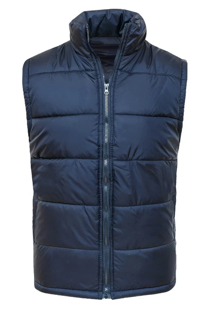 Smanicato Piumino Uomo Comfort Invernale Blu Casual Gilet Giubbotto Impermeabile